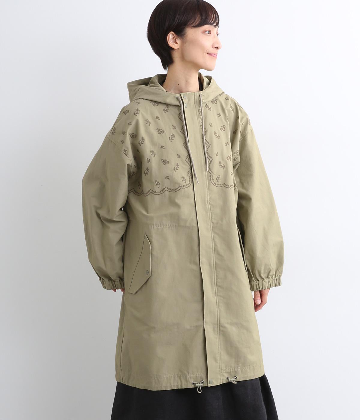 コットンナイロンツイル スプリンクルフラワー刺繍コート（SUPER HAKKA