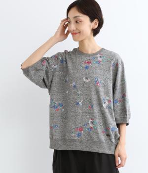 タイニーフラワーワルツ刺繍裏毛プルオーバー