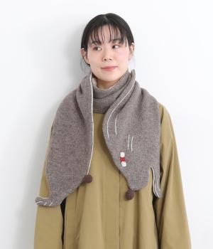 ウールアクリル ウサギシルエットマフラー
