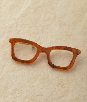 メガネモチーフブローチ(べっこう-ONESIZE)