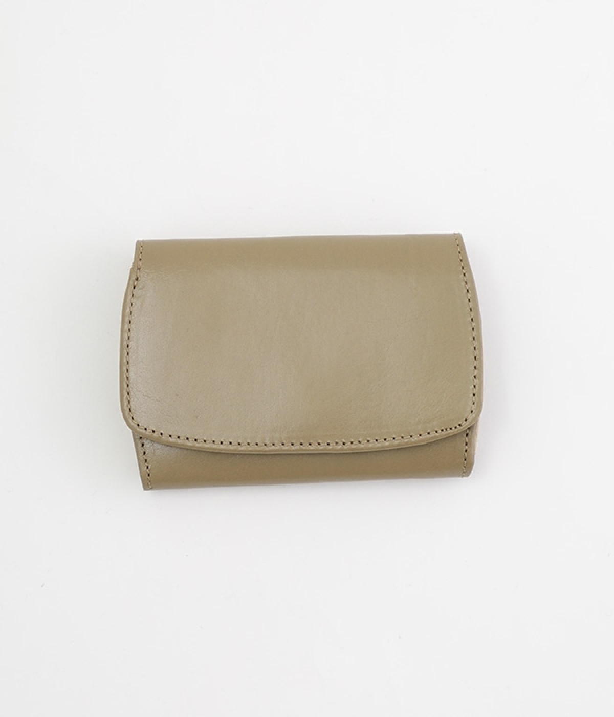 フラップ二つ折り財布(グレージュ-ONESIZE)