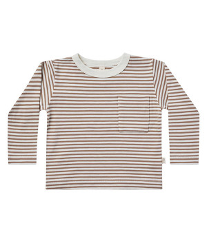 long sleeve pocket tee(ココアストライプ-23Y)