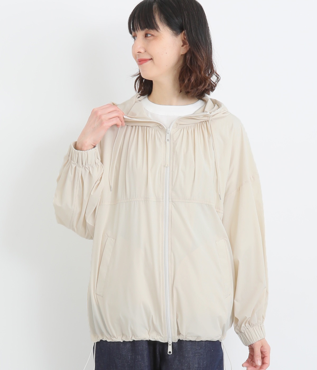 【美品】 wings+horns カナダ製 レザーパッチ ニットブルゾン 短丈 wings+horns カナダ製 レザーパッチ ニットブルゾン 短丈