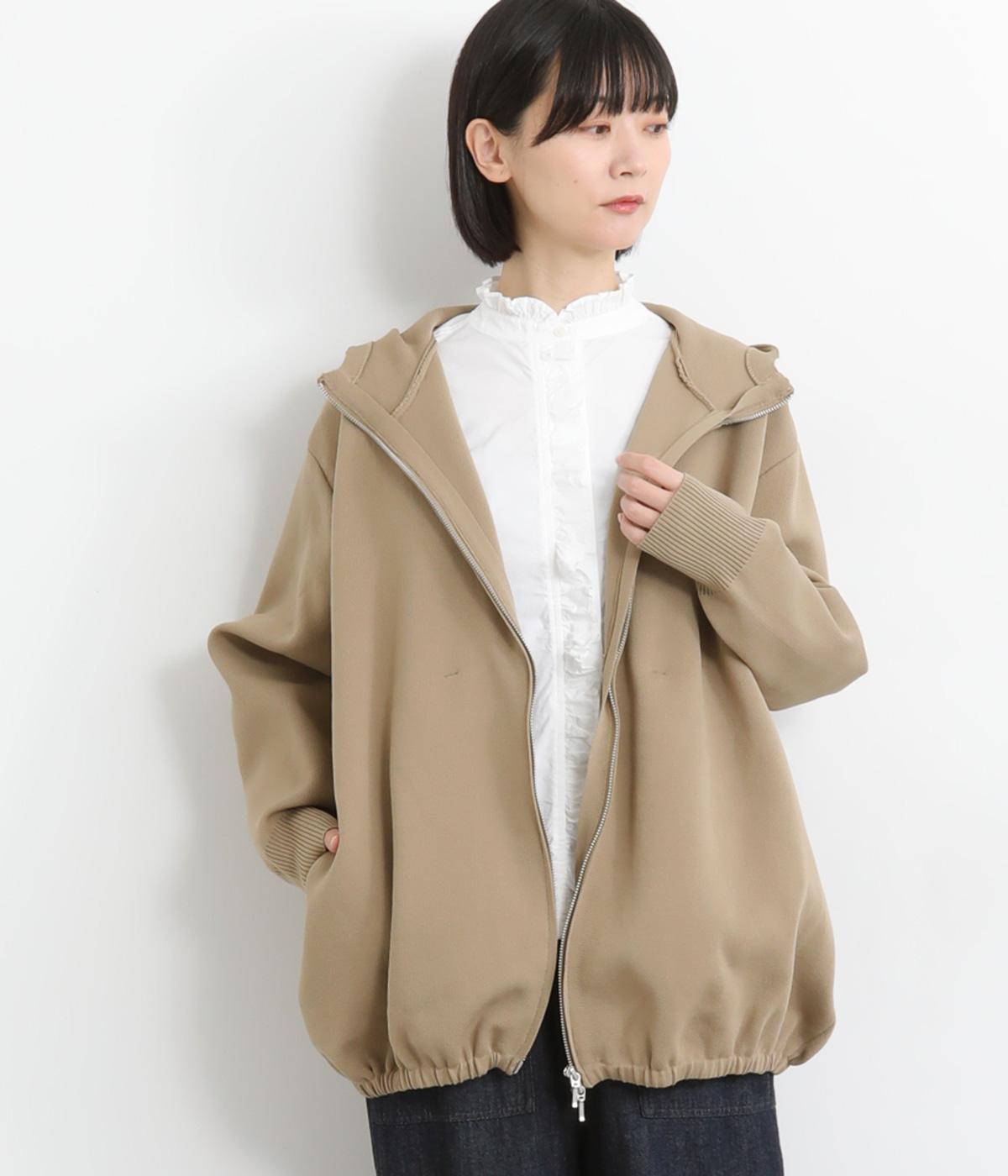 スポンディッシュニットフードコート(ベージュ-F)