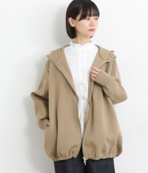 スポンディッシュニットフードコート(ベージュ-F)