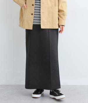 きれいめダンボールピンタックロングスカート(ブラック-F)