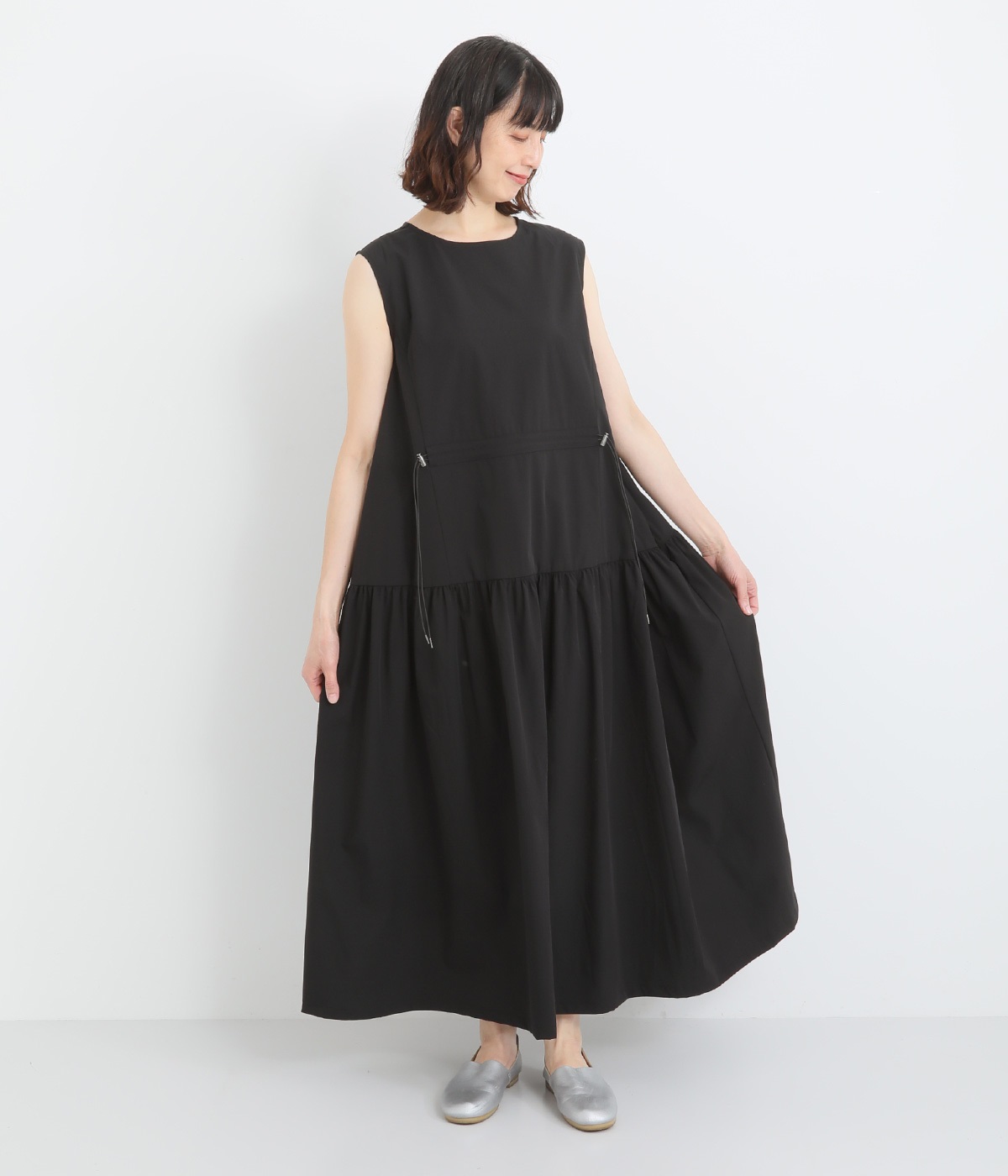 アイスタッチドロストワンピース(ブラック-ONESIZE)