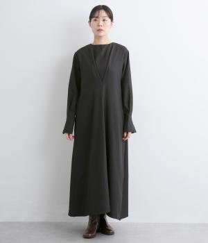 ツイルフロントタックワンピース