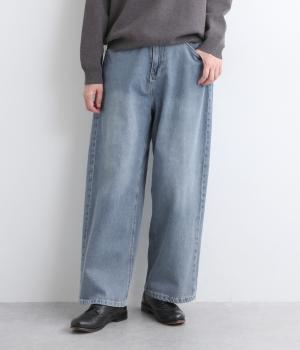ストレッチデニムワイドストレートパンツ
