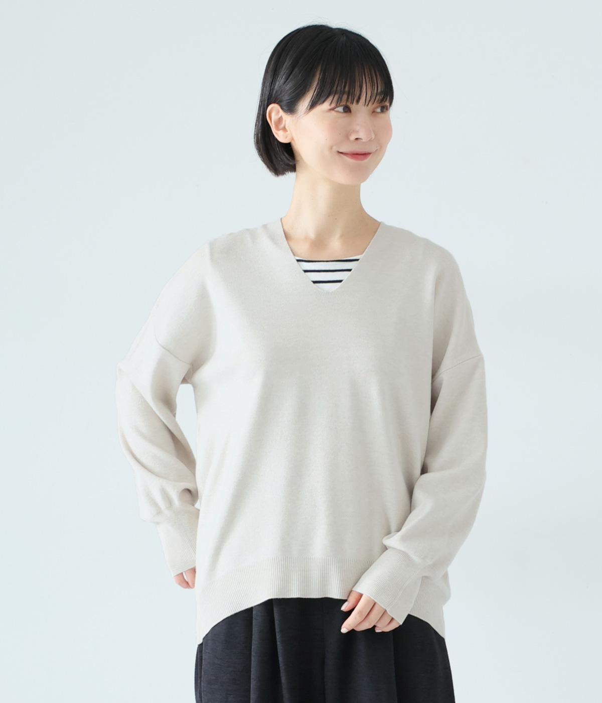 やわもち静電気防止ニットVドルマンプルオーバー（HUNCH）の商品詳細