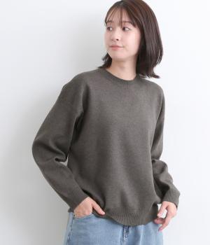やわもち静電気防止ニットオーバークルーネック