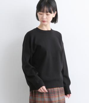 やわもち静電気防止ニットオーバークルーネック(ブラック-F)