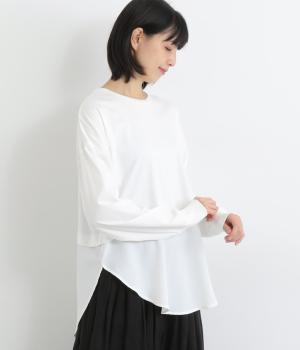 コットンスムース布帛ドッキングインナープルオーバー