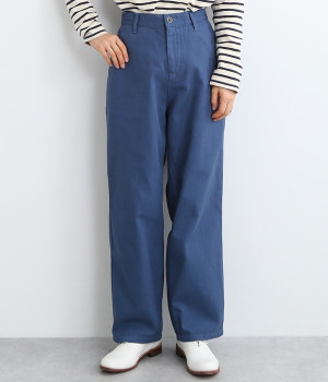 ヘリンボーン ガーメントダイ　パンツ(ネイビー-ONESIZE)