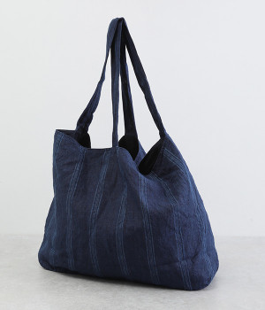 リネンドビーストライプバッグ