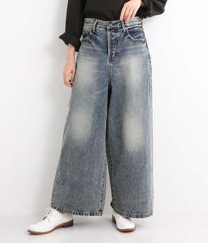 デニムワイドパンツ(ライト-L)