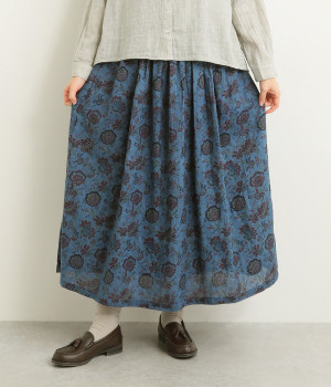リネンフラワースカート