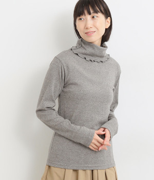 ヤクコットンタートルネックプルオーバー(グレー-ONESIZE)
