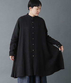 リネンキャンバスロングシャツ