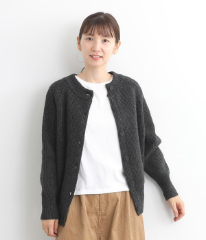JAPAN RIDGE KNITTING 2WAYカーディガン(チャコール-ONESIZE)