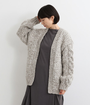 ペルーハンドニットカーディガン(ナチュラル-ONESIZE)