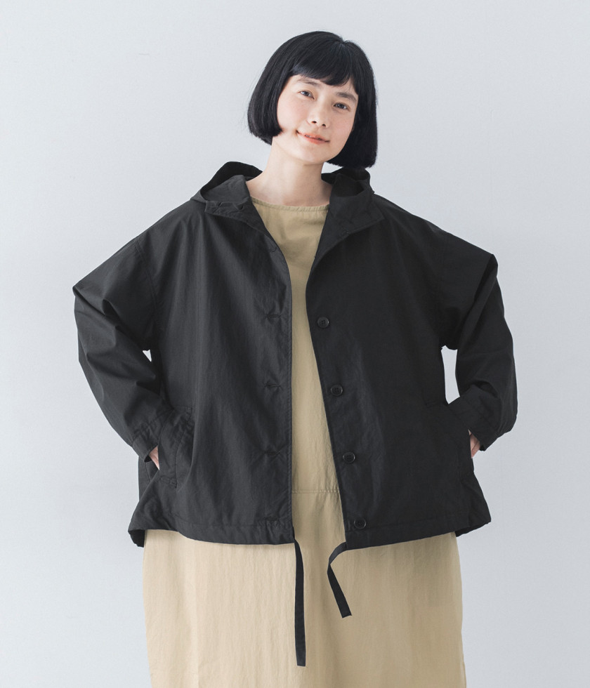 撥水加工コットンナイロン　フードジャケット