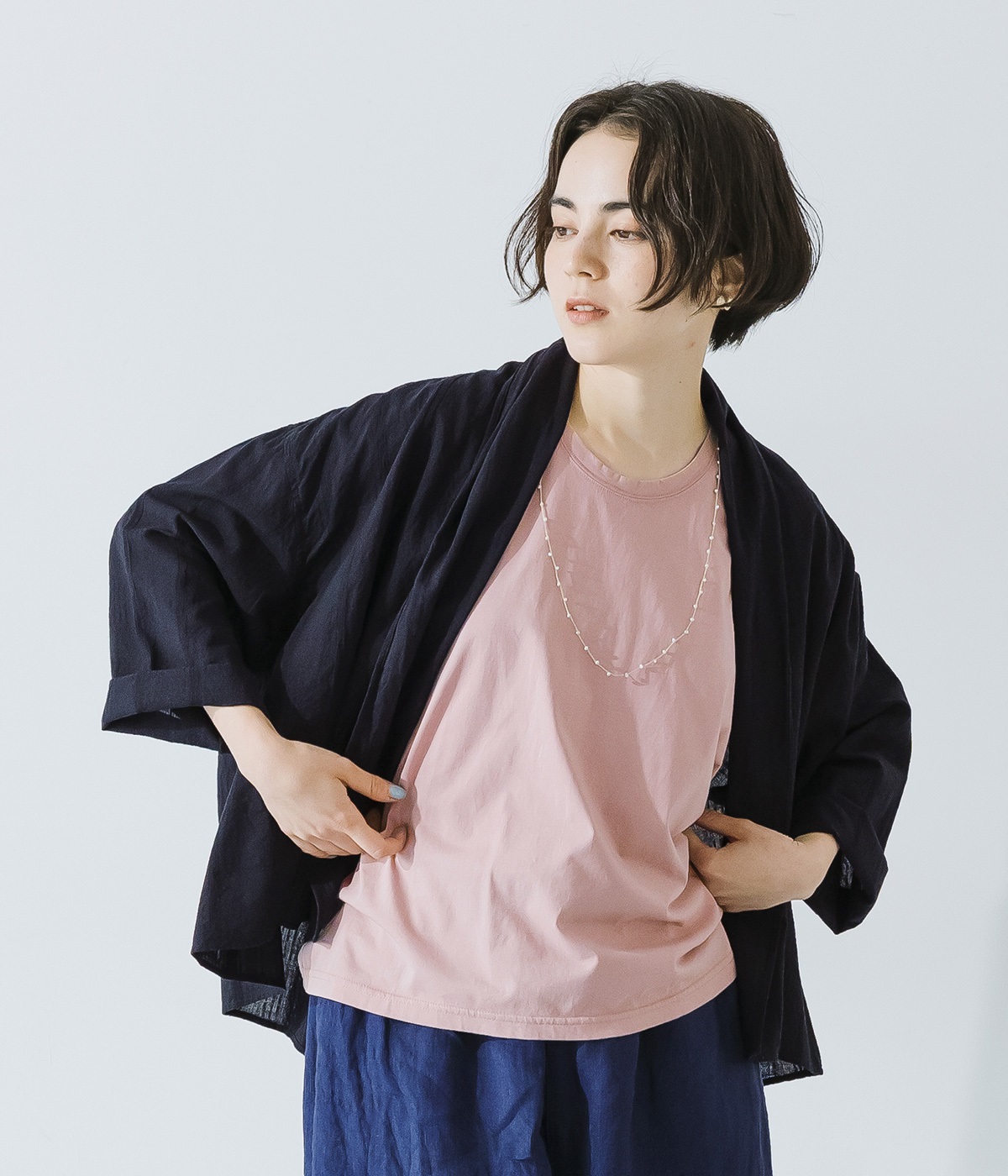 コットンリネンローブ