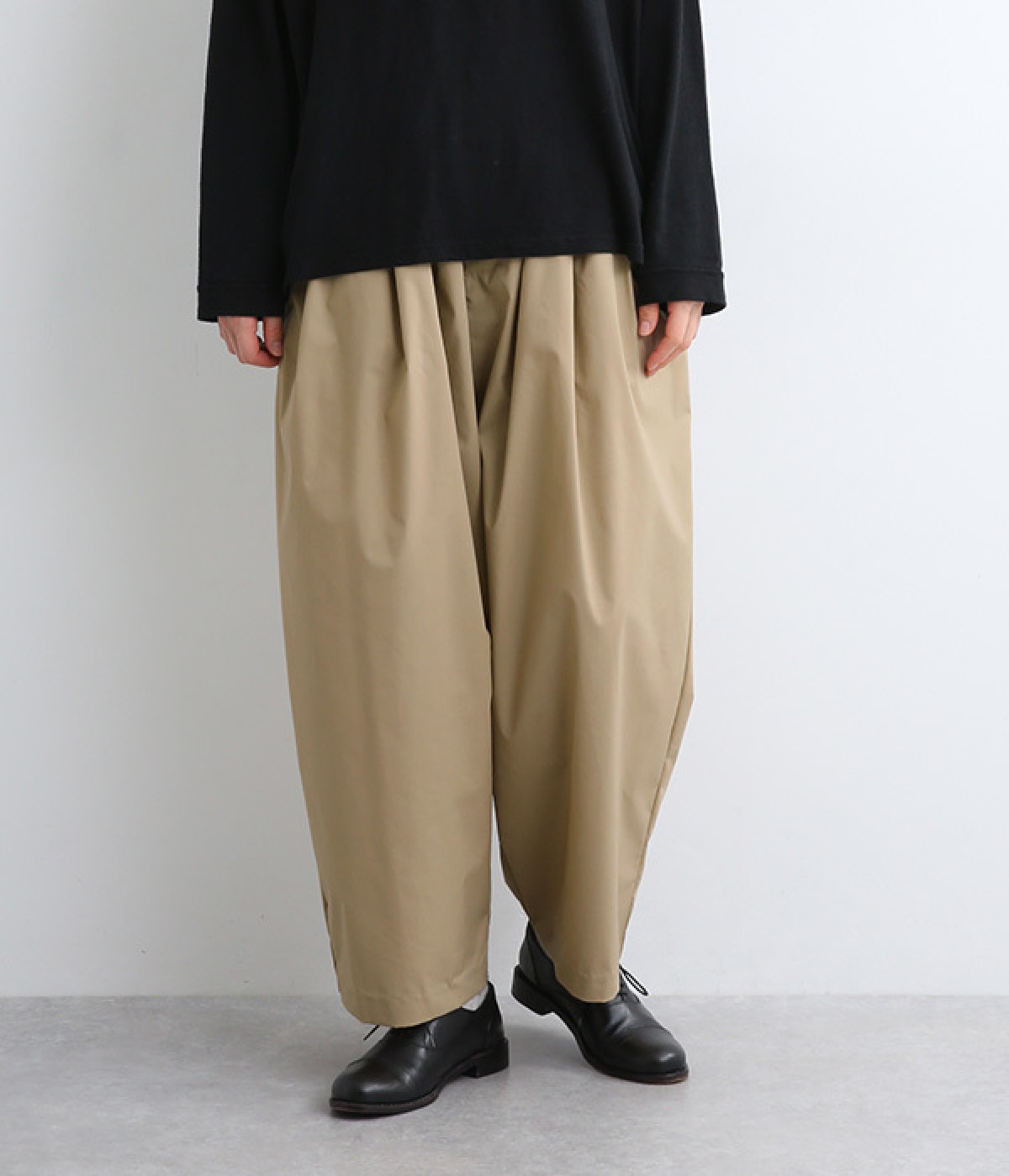 コンフォートライトストレッチ ワイドパンツ(ベージュ-ONESIZE)