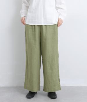 リネン　イージーパンツ