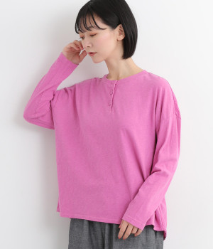 コットンファブリックヘンリーネック(ピンク/ピンク-ONESIZE)