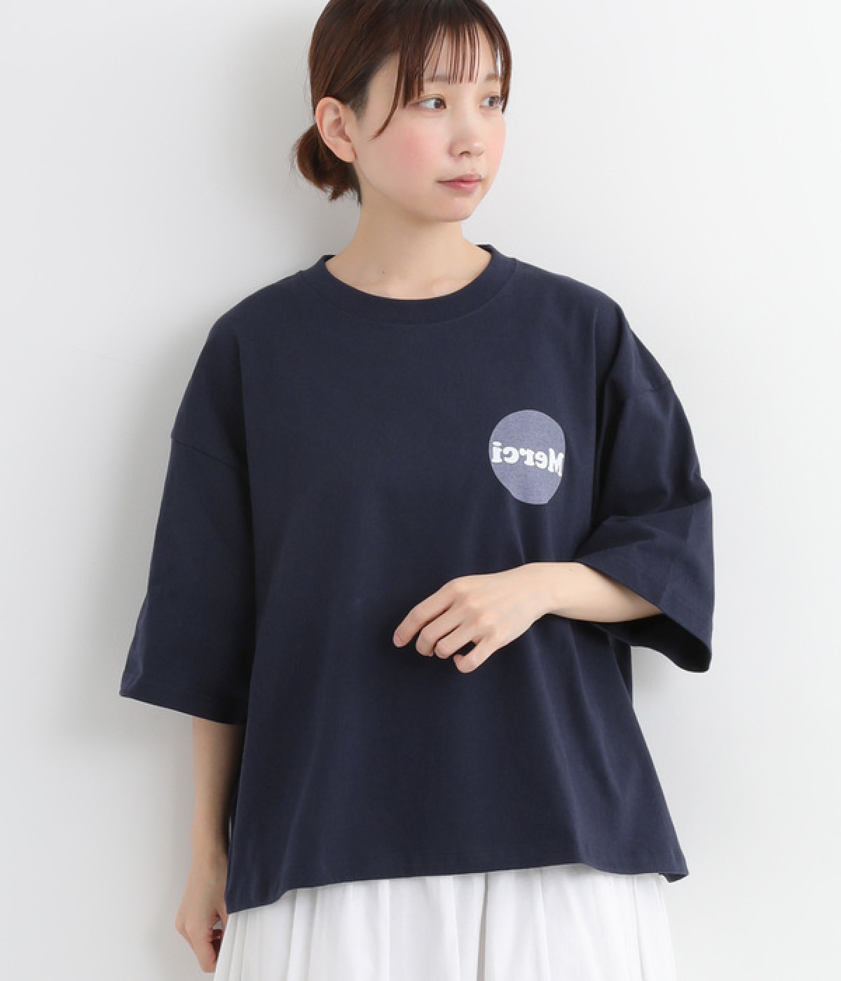 Tシャツ　Merci(ネイビー-ONESIZE)