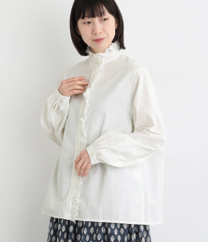 コットンリネンシャツ(ホワイト-ONESIZE)