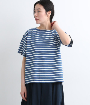 コットンインディゴプルオーバー(ブルー×ホワイト-ONESIZE)