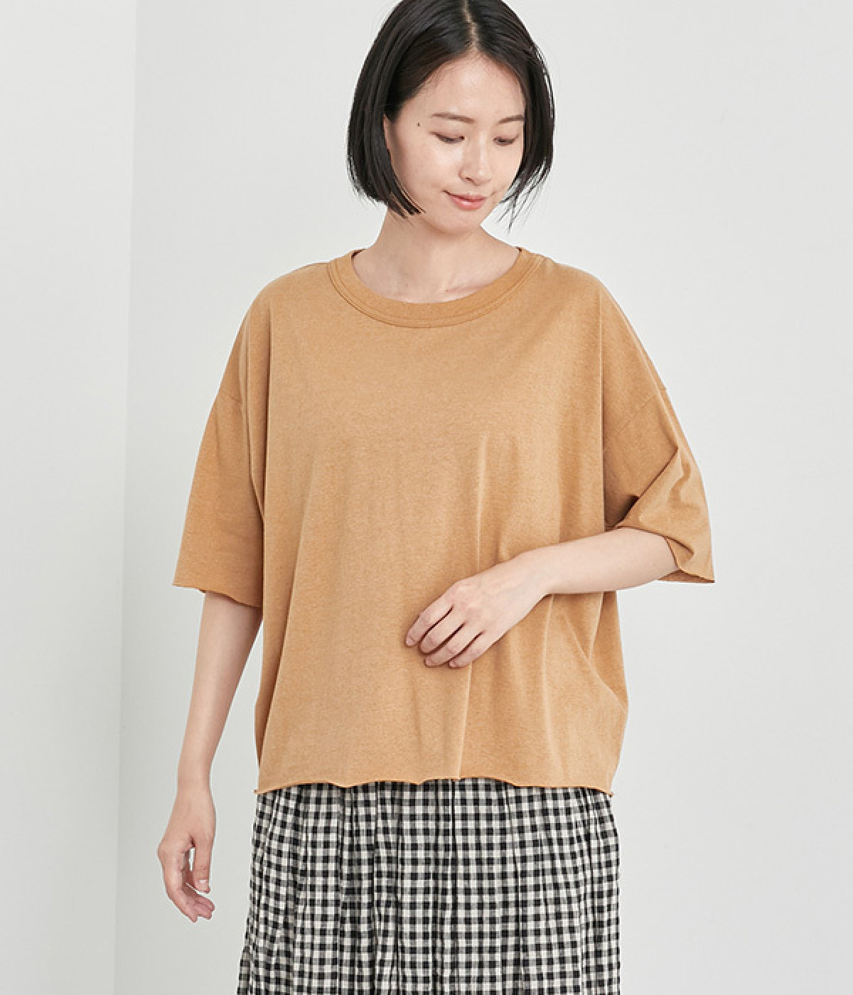ichi - ICHI Antiquites オーガニックコットンプルオーバー ichi (イチ) オーガニックコットンプルオーバー キャメル