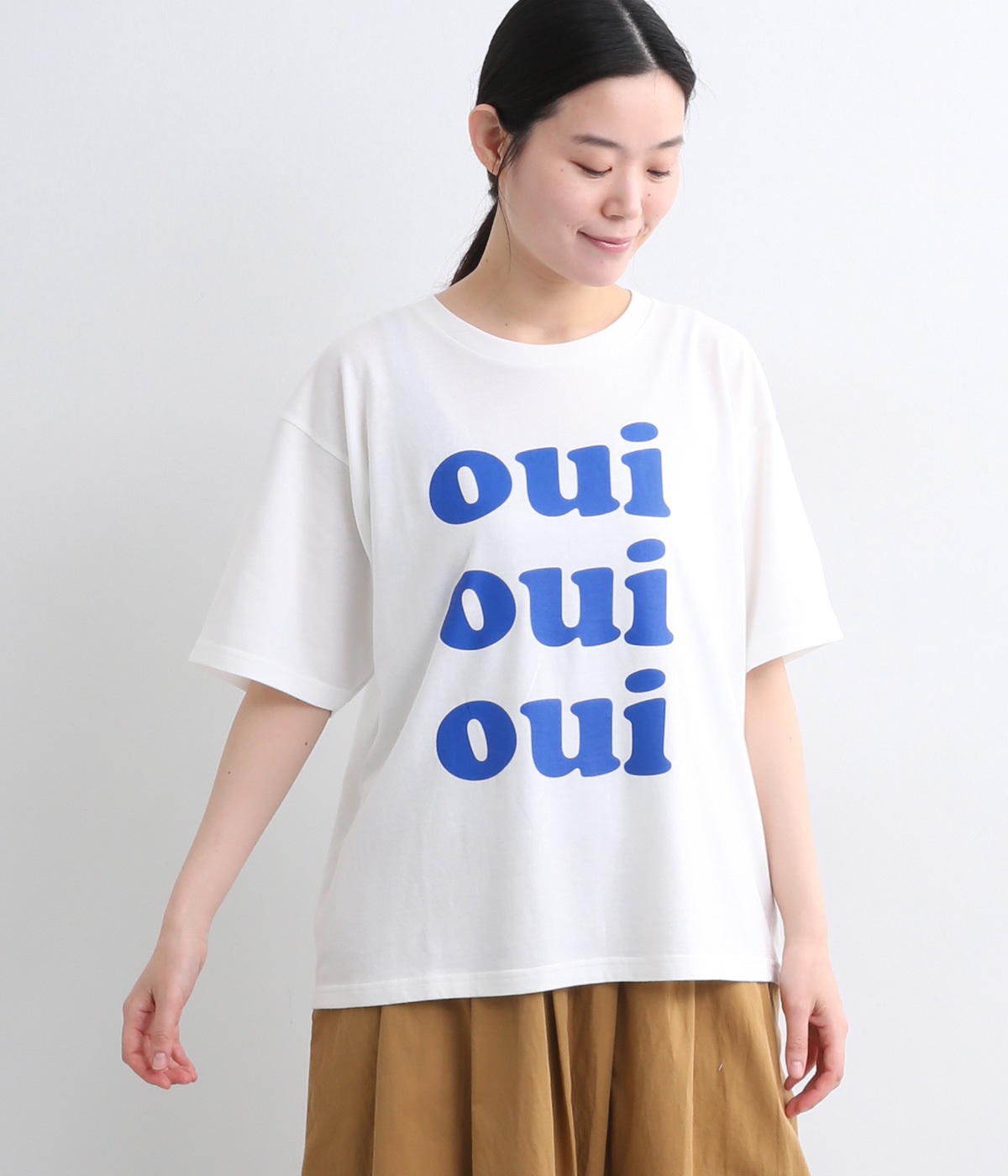 コットンTシャツ OUI(ホワイト-ONESIZE)