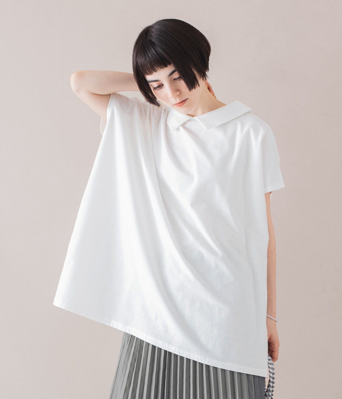 ichi コットンワイドポロシャツ コットン2wayポロシャツ（ichi）の商品詳細