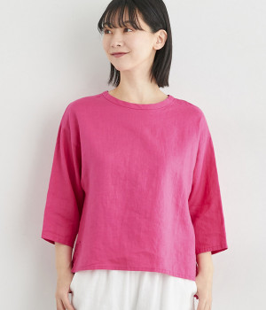 カラーリネンプルオーバー(ピンク-ONESIZE)