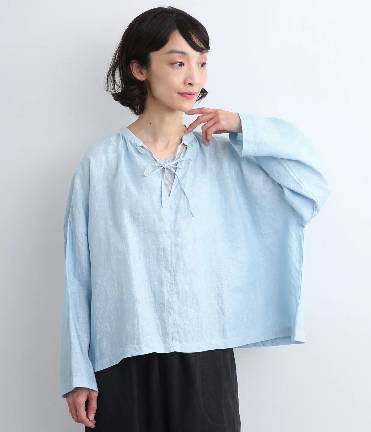 美品】ICHI Antiquites 藍染 インディゴ リネン マキシ ロング 【公式