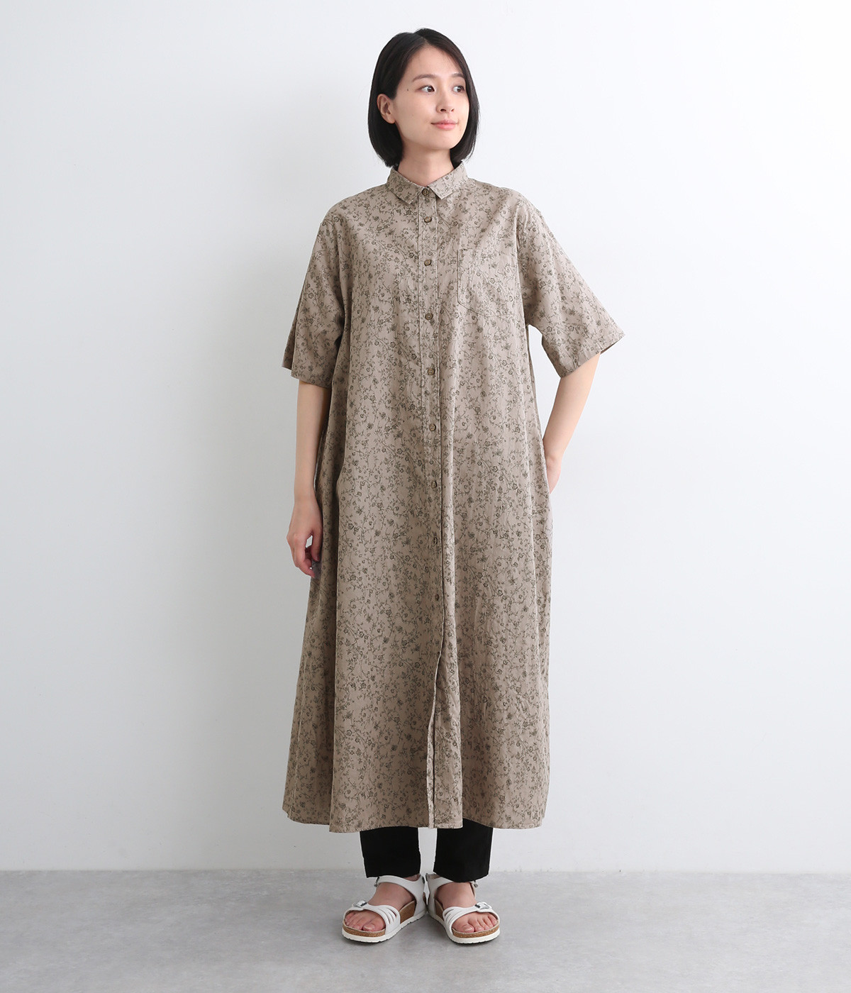 コットンリネンフラワーワンピース（ICHI Antiquites）の商品詳細