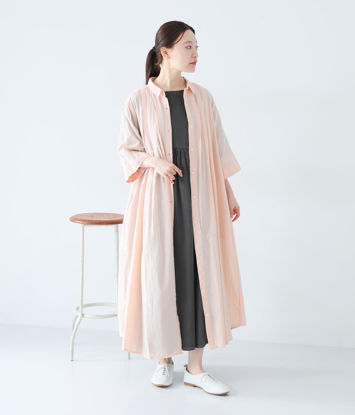 コットンハンドワッシャーワンピース(ピンク-ONESIZE)