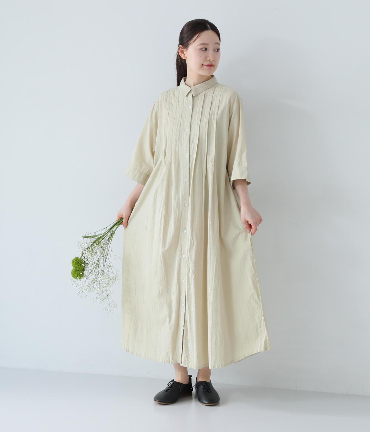 コットンハンドワッシャーワンピース(ライトグリーン-ONESIZE)