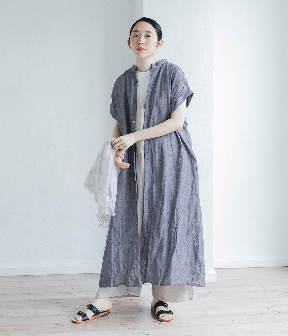 セール中‼️ナチュラン★新品未使用★ichiAntiquesリネンワンピース カラーリネンワンピース（ICHI Antiquites）の商品詳細