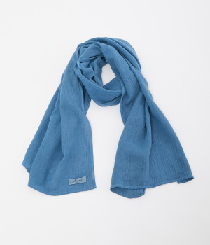 ナチュラルハンドダイストール(ダスクブルー/インディゴアンブレラ-ONESIZE)