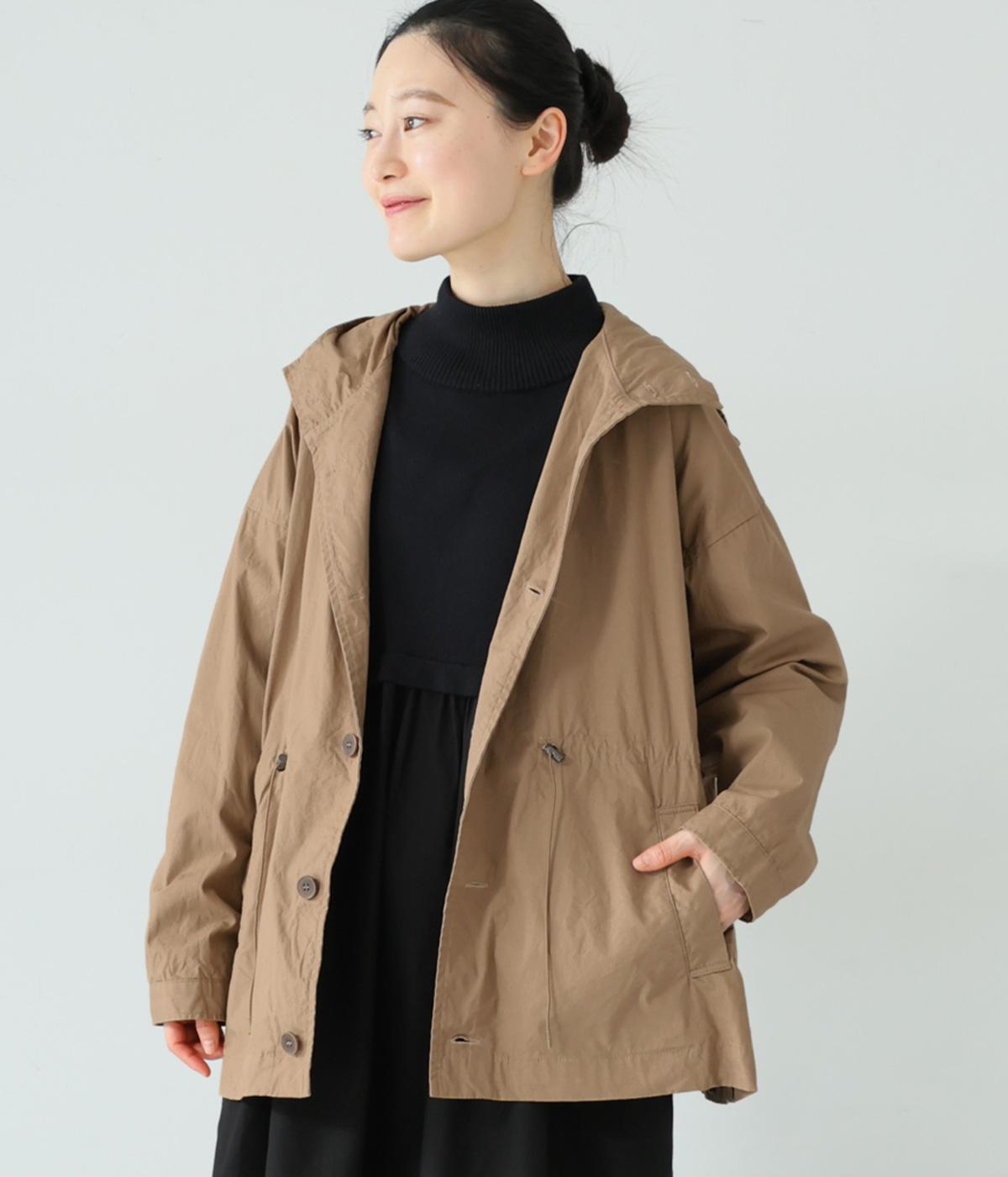 コットン馬布　フードジャケット(ベージュ-F)