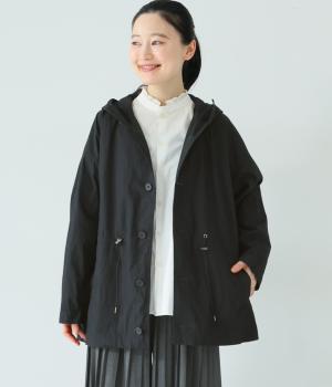 コットン馬布　フードジャケット(ブラック-F)