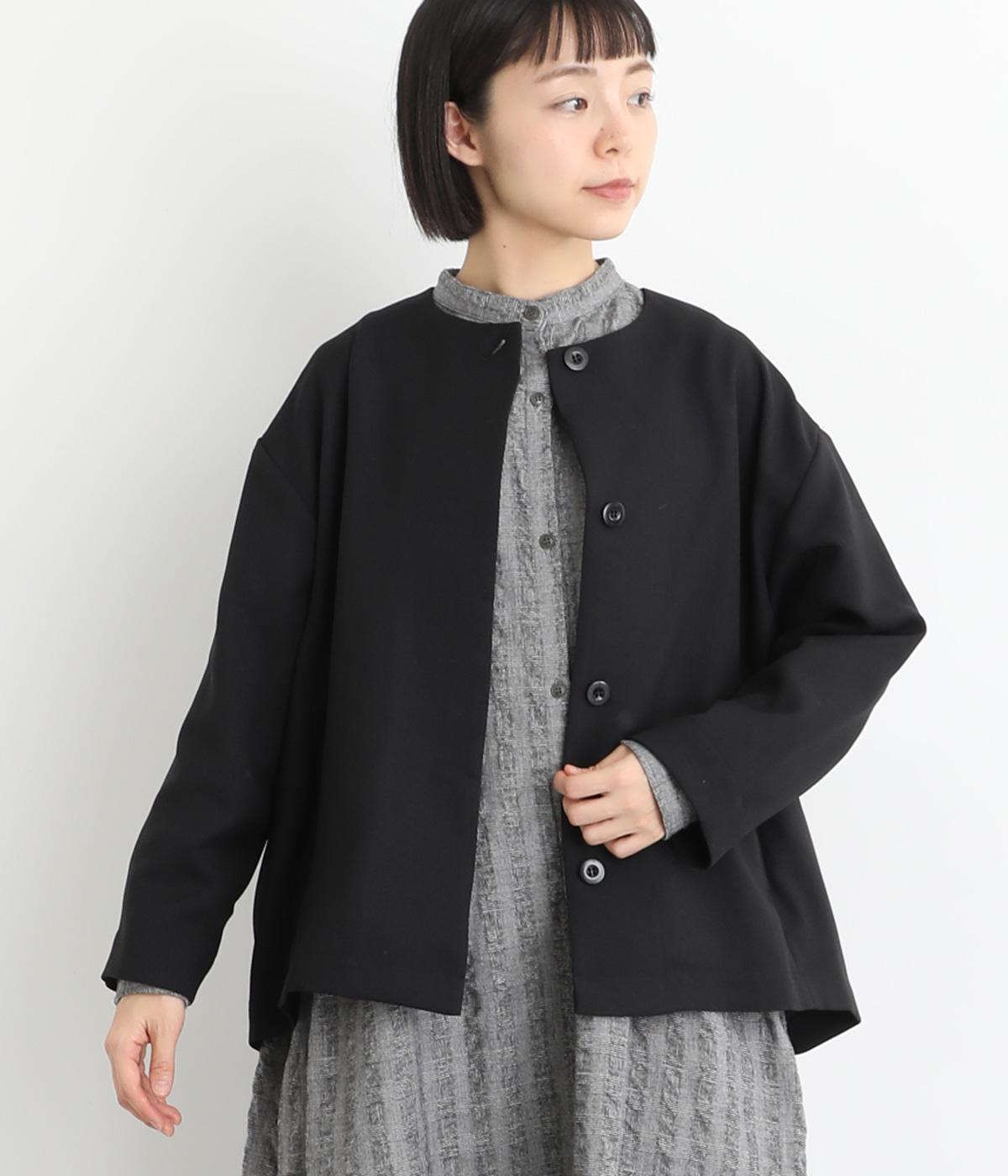 ARULEE カラーレスコクーンジャケット ブラック ARULEE カラーレス