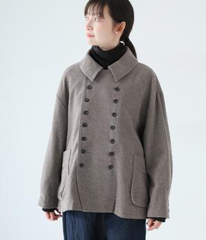 コットンウールサッカー　ダブルボタンジャケット