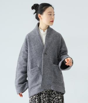 プードルニット　ジャケット(グレー-F)