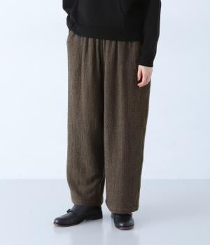 ウールヘリンボーンパンツ(ブラウン-F)