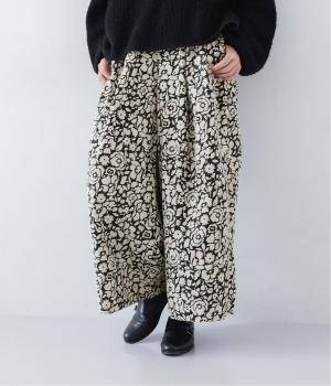 ビエラ起毛フラワー　セミワイドパンツ(ナチュラル-F)